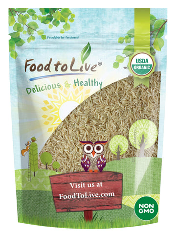 Food to Live Organic Long Grain Brown Rice, 1 Pound - Non-GMO, Whole Grain, Raw, Non-Irradiated, Kosher, Vegan, Bulk. Chewy Text