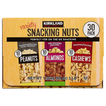 Kirkland Signature Snacking Nuts, Variety Pack, 1.6 oz, 30-count (2 Pack)