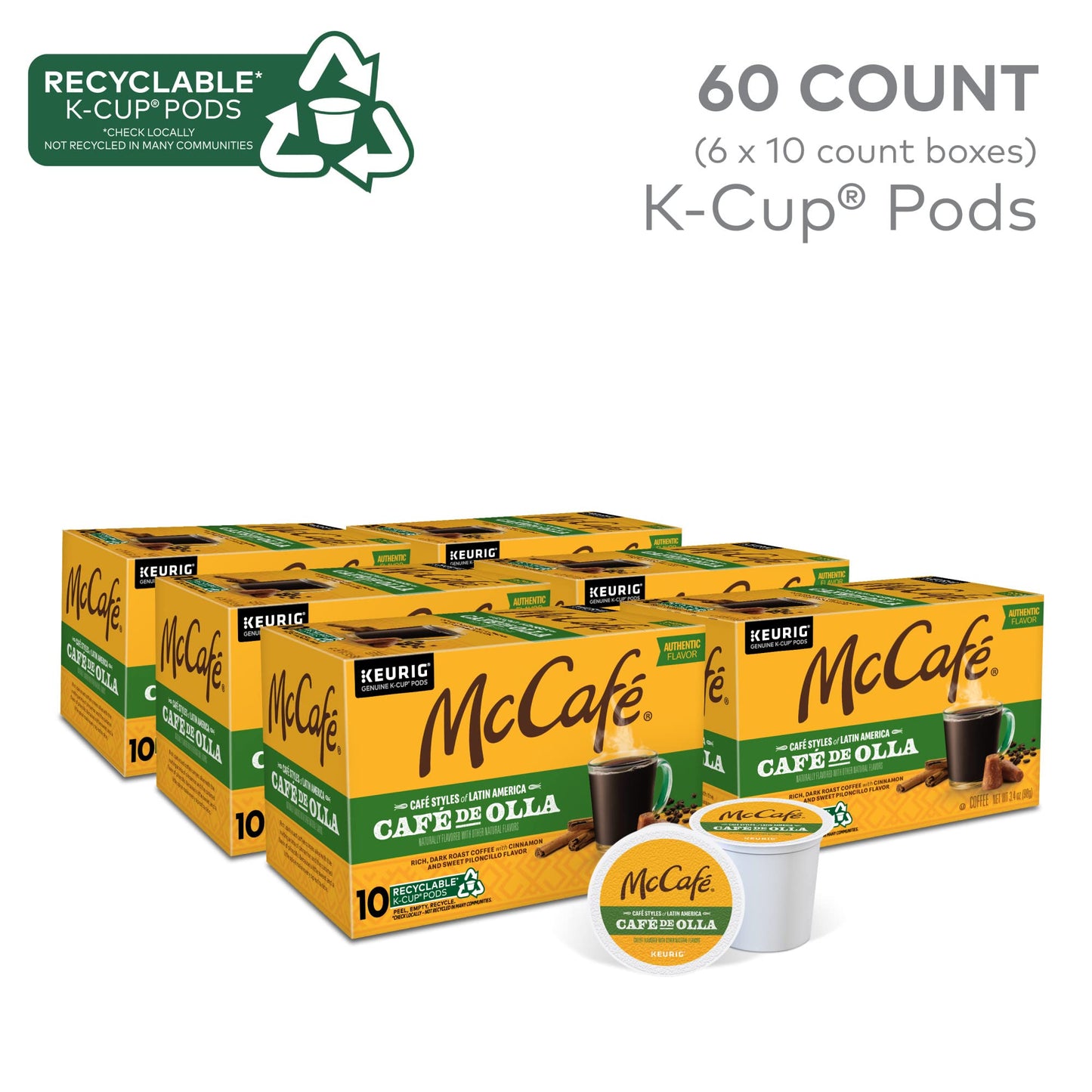 Mccafe Cafe Styles Of Latin America Cafe De Olla, Keurig Single Serve K-Cup Coffee Pods, 60 Count (6 Packs Of 10)