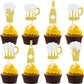 ZHUOWEISM 36 PCS Cupcake Toppers Gold Glitter Bamboo Picks for Baby Shower Wedding Birthday Party Celebrations - Small, Design5