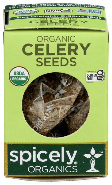 Spicely Organic Celery Seeds Whole 0.35 Ounce Ecobox Certified Gluten Free