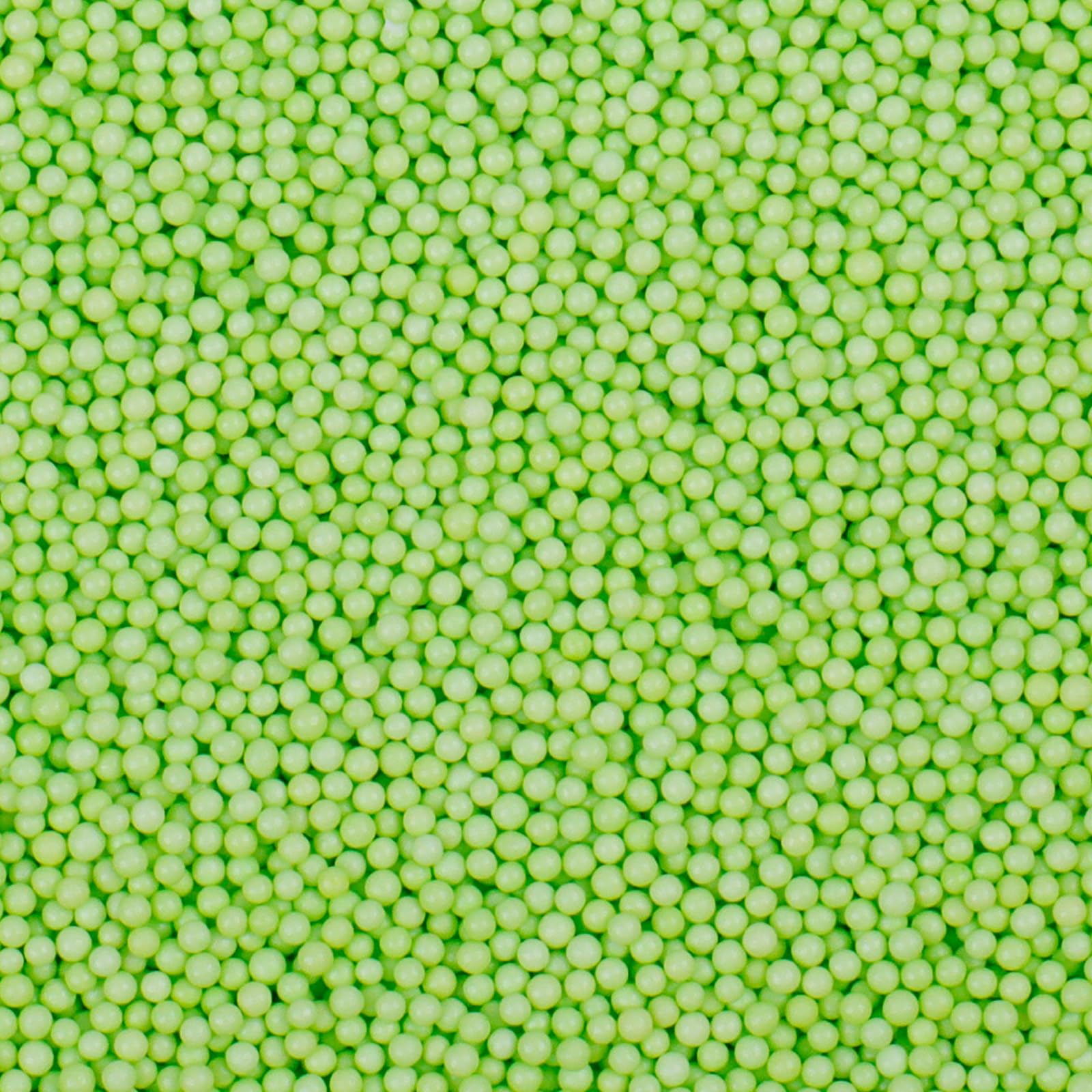 Green Nonpareils Sprinkles - 2mm Edible Mini Pearl Sprinkles for Cake Decorating, Cupcake, Cookie, Baking, Donuts, Ice Cream Top
