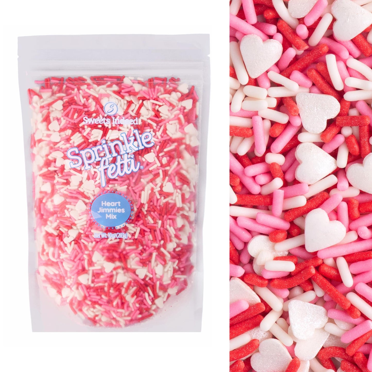 Sweets Indeed Edible Sprinkle Mix, 10 oz, Cake Decorations, Sweatheart Jimmies