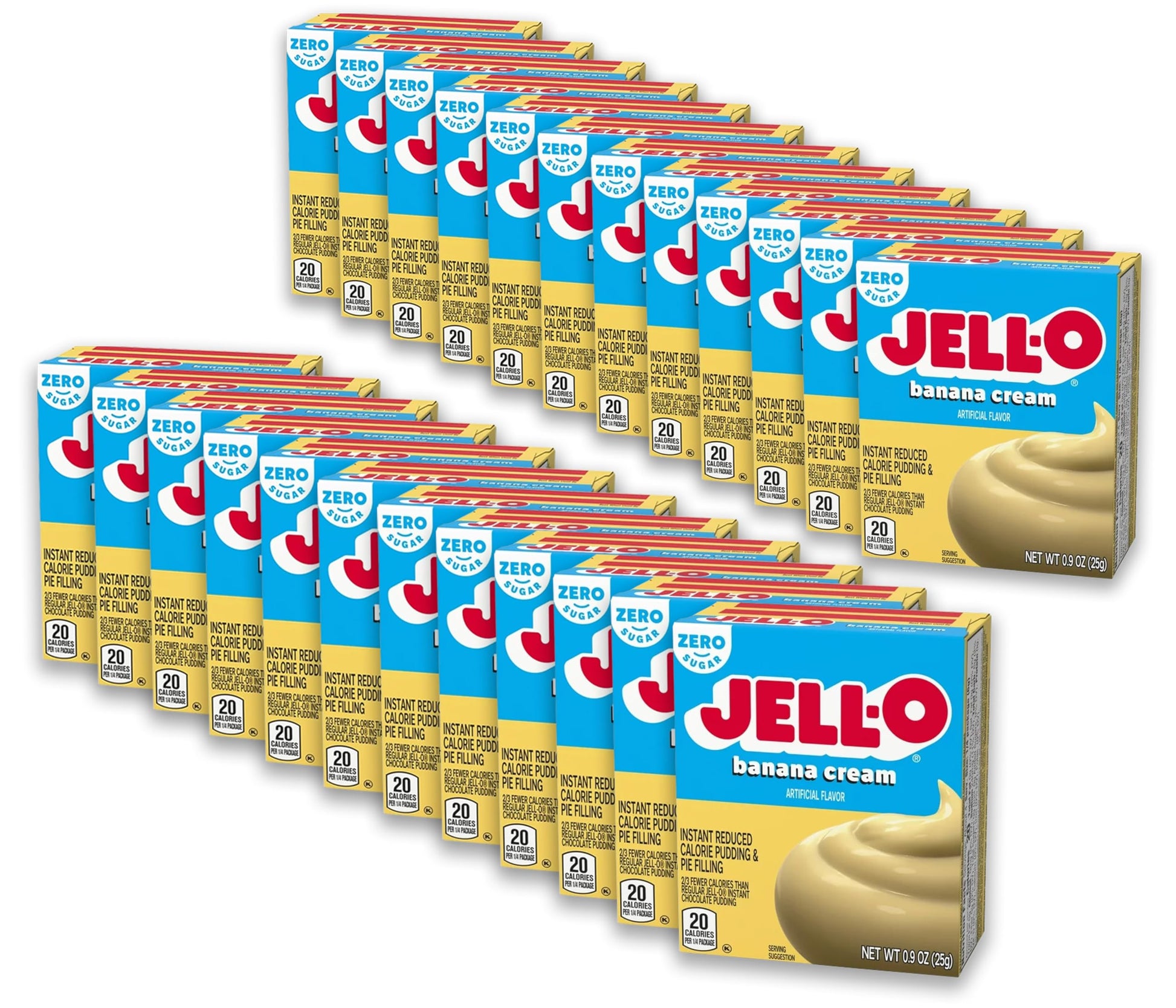 Jell-O Instant Pudding & Pie Filling Mix, Sugar Free & Fat Free, 0.9 oz Boxes, 24 ct Pack