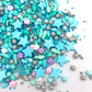 Blue Starfish Sprinkle Sweets Sprinkles For Baking Dessert Shell Sea Theme Hippocampi Cupcake Cake Topper 3.5 Ounces,Mix Gluten-