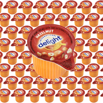Delight Coffee Creamer Hazelnut Cups, 48 Pieces of Individual Coffee Creamers Singles, Ideal for Hot and Iced Coffee, Lattes, Ca