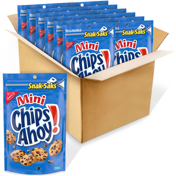 CHIPS AHOY! Mini Original Chocolate Chip Cookies, Snack Pack, 12 - 8 Ounce Snak-Saks (Pack of 12)