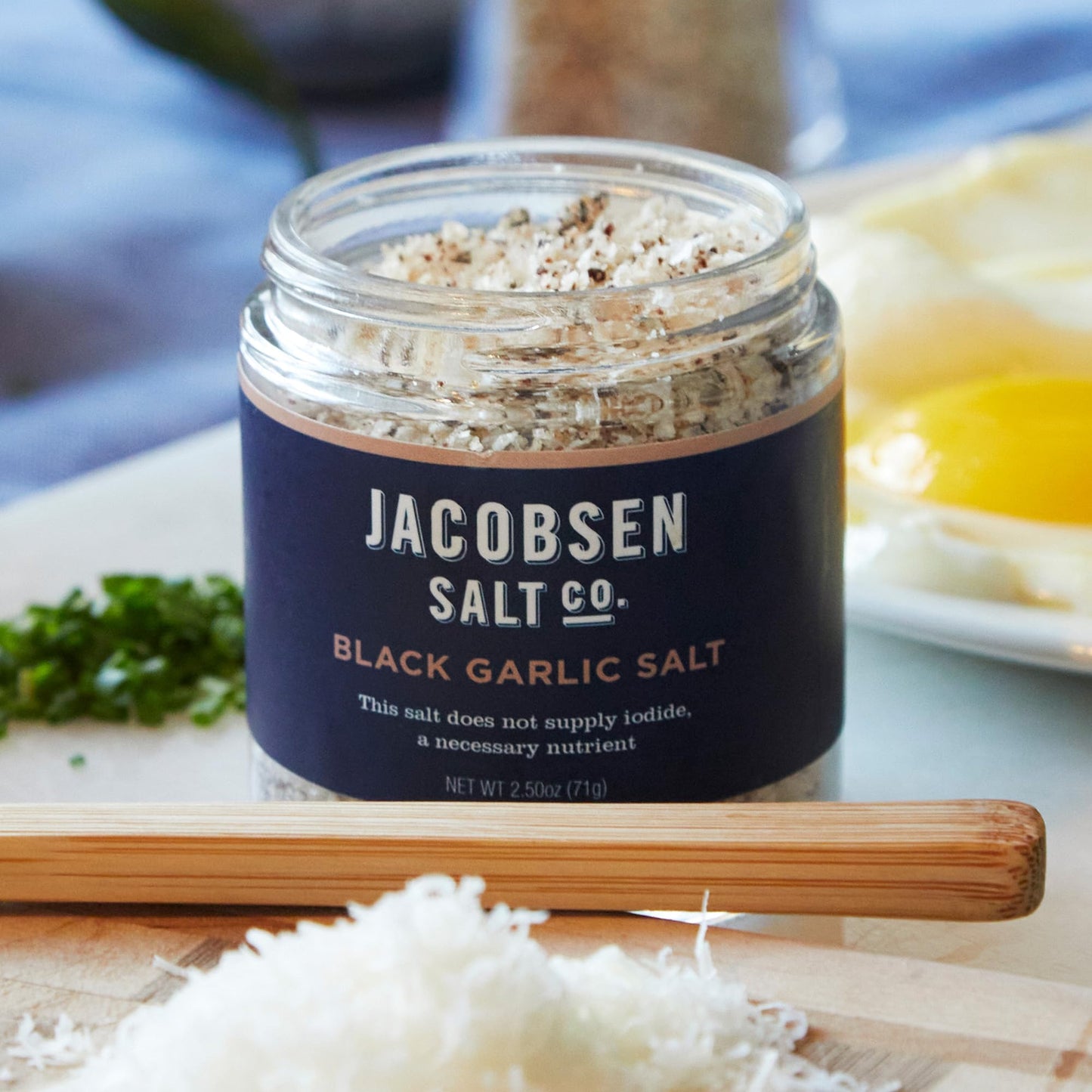 Jacobsen Salt Co. Black Garlic Salt - Kosher Sea Salt, Non-Iodized, Made in USA, Non-GMO, Steak Seasoning, Umami Flavored, Real