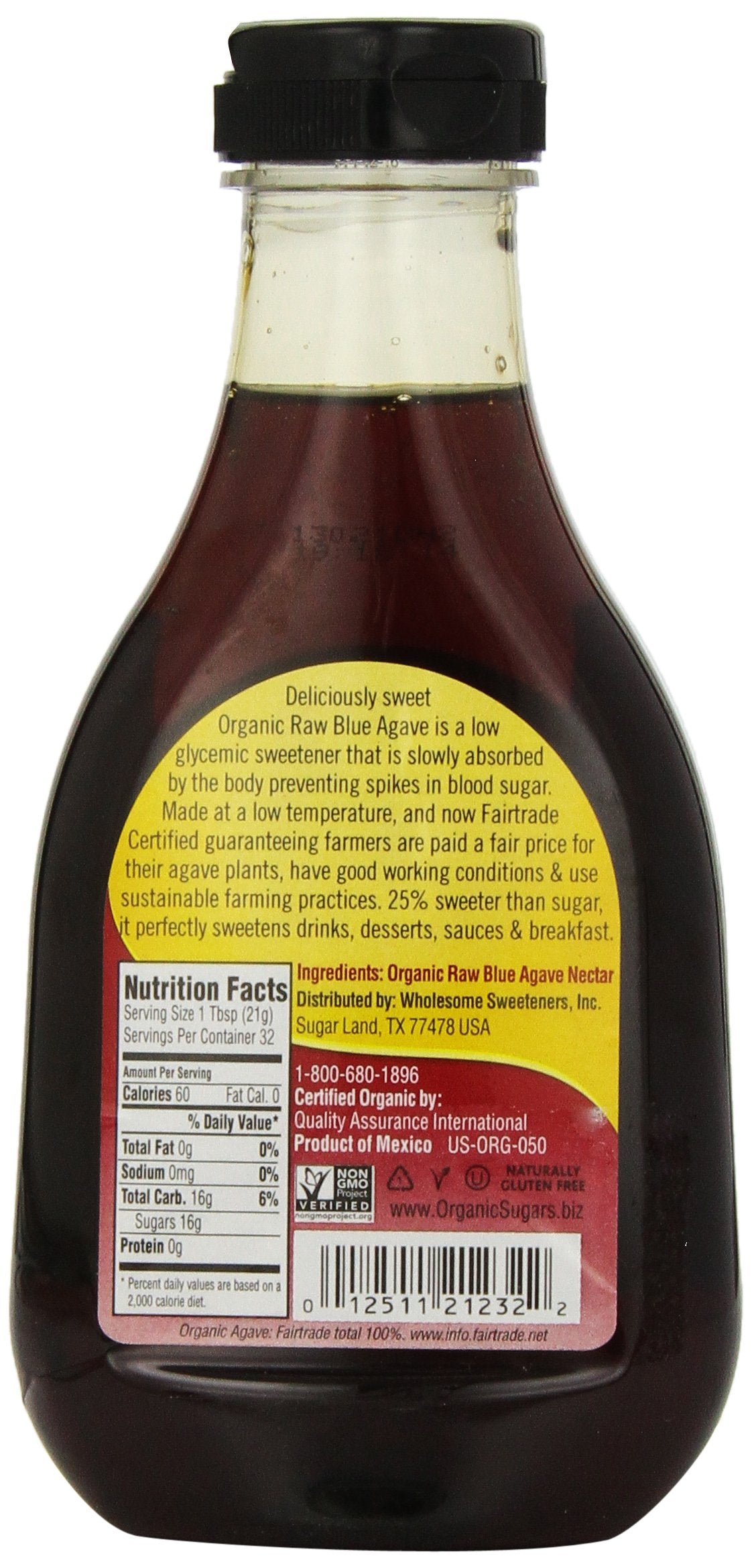 Wholesome Sweeteners Organic Blue Agave Syrup, 23.5 Fl Oz, Pack of 1