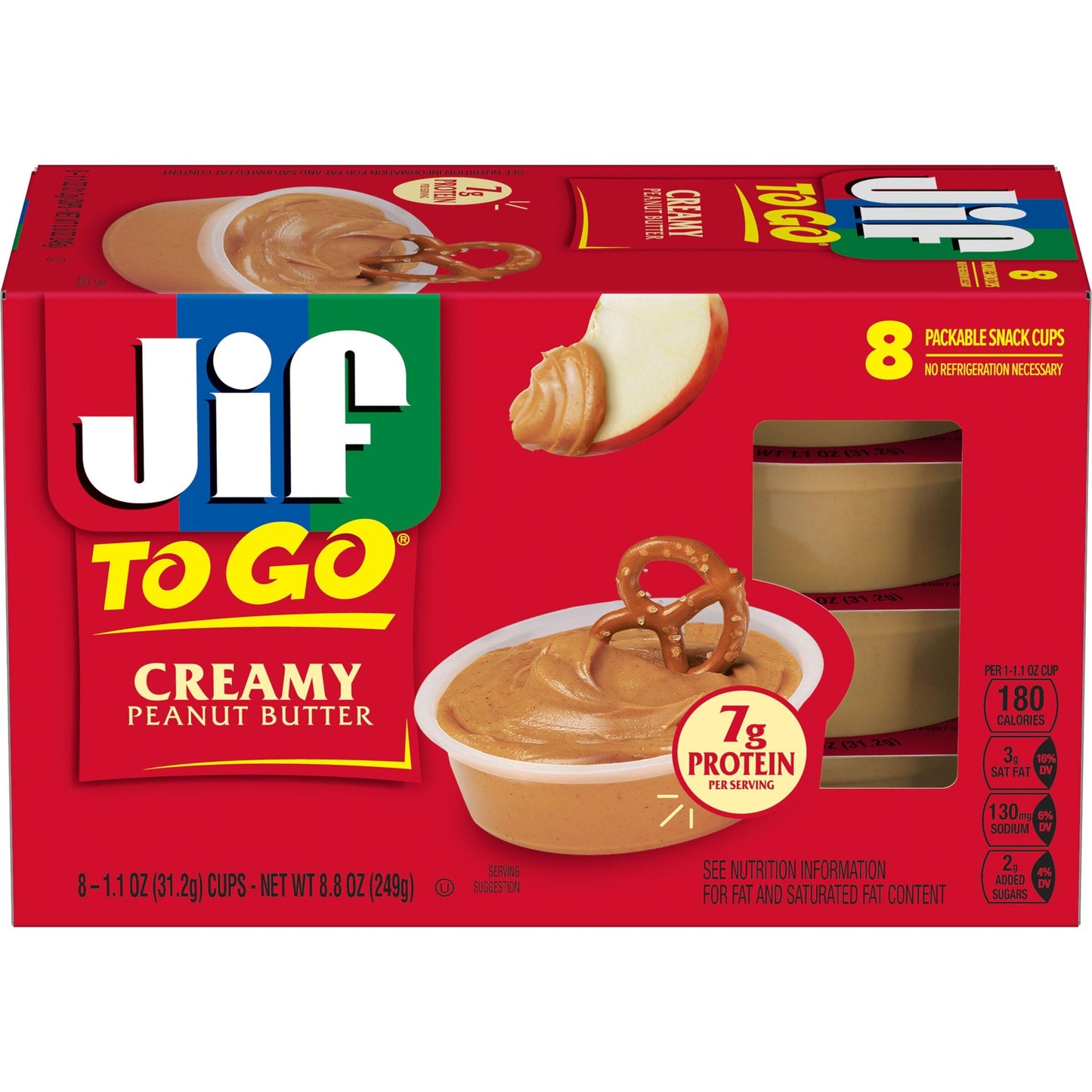 Jif To Go Creamy Peanut Butter, 1.1 Ounce (8 Pack)