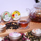 Harmoleaf Tea Gift Set for Women - 6 Herbal Loose Leaf Tea Blends  Insulated Ceramic Cup with Infuser & Lid | Birthday  Mothers Day  Anniversary & Retirement Gift for Her