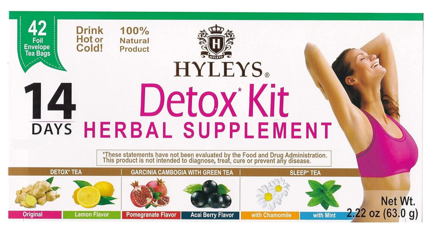 HYLEYS Tea Wellness Tea Detox Kit - 42 Tea Bags, 12 Packs, 504 Count