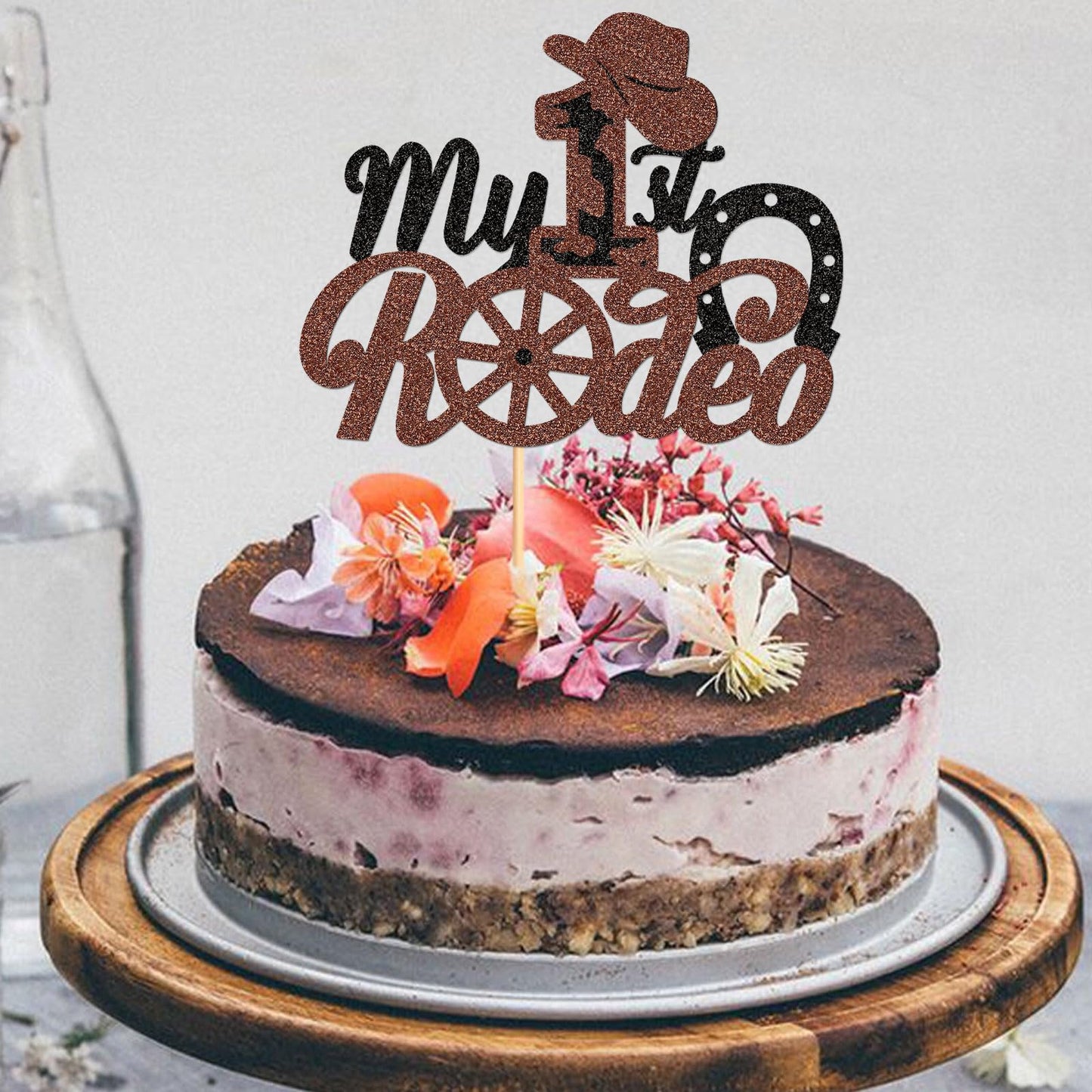 1Pcs Cowboy My 1St Rodeo Cupcake Toppers Riding Horseshoe Cowboy Hats Western Theme Happy Birthday Baby Shower Party Cake Decora