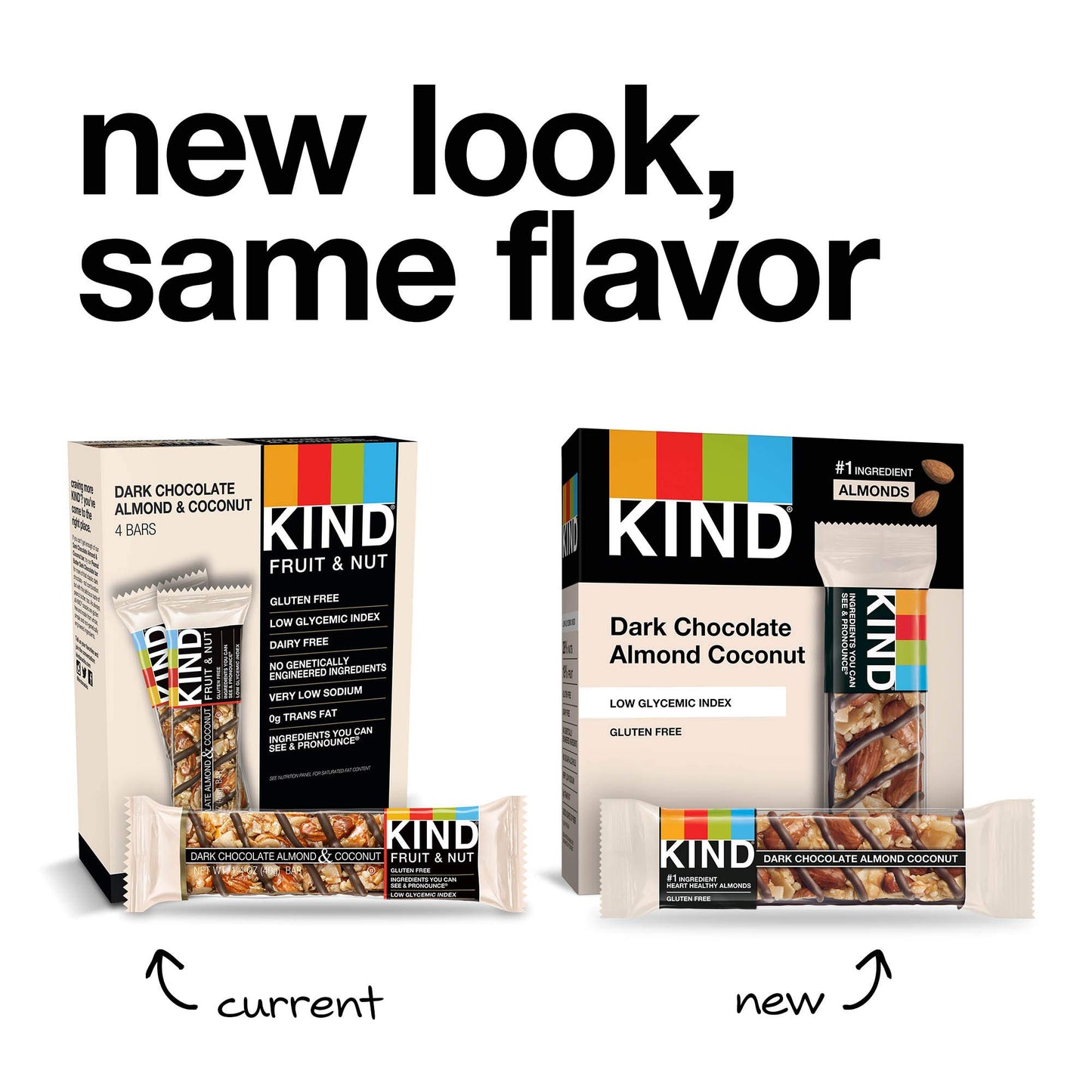 KIND Dark Chocolate Almond Coconut Bars, Low Glycemic Index, Gluten Free Snacks, 1.4 OZ, (60 Bars)