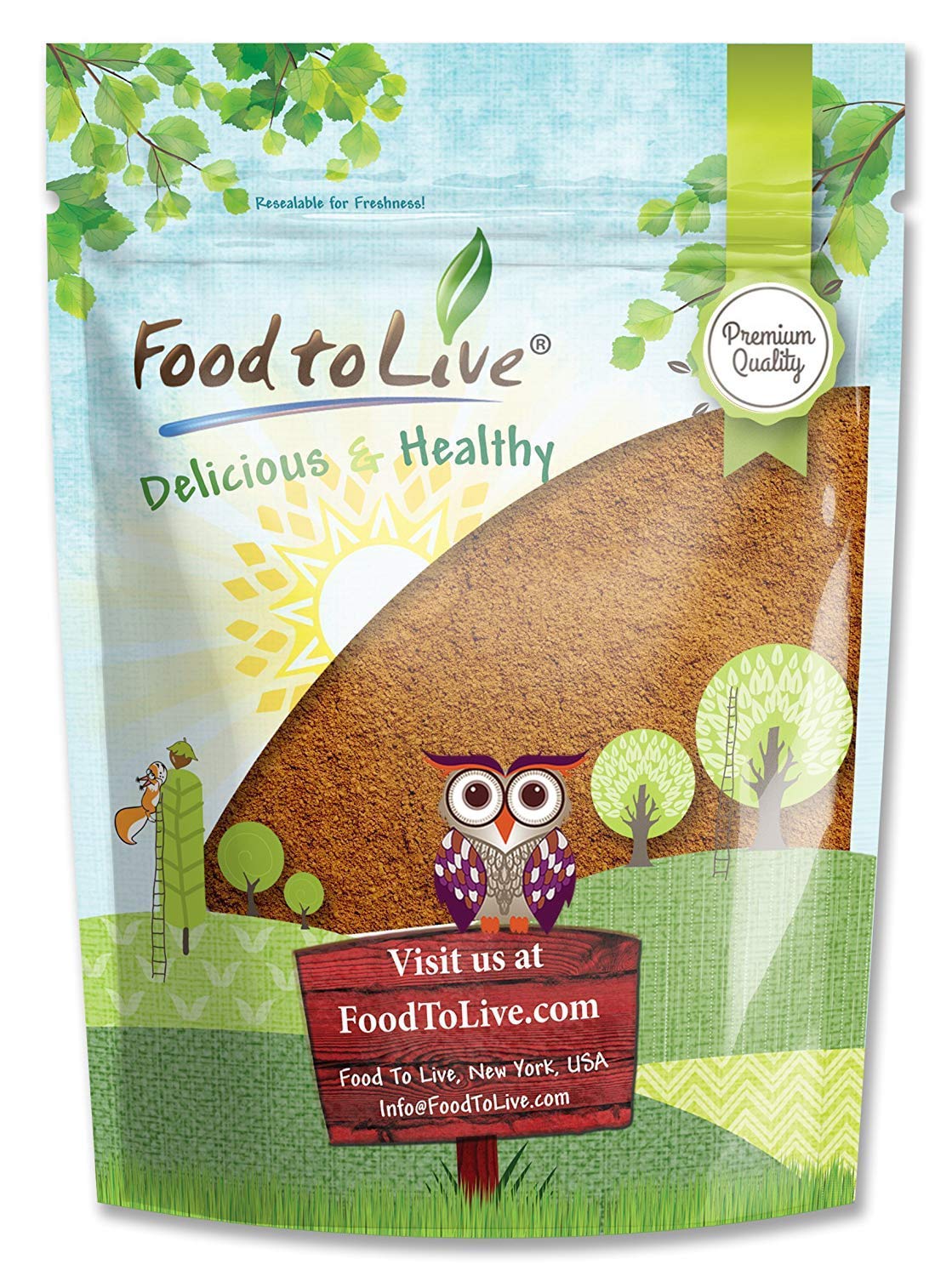 Food to Live Cacao Powder - 8 Ounces, Raw, Unsweetened, Kosher, No Sugar, Vegan, Keto, Paleo Friendly, Sirtfood, Bulk, Cocoa Pow