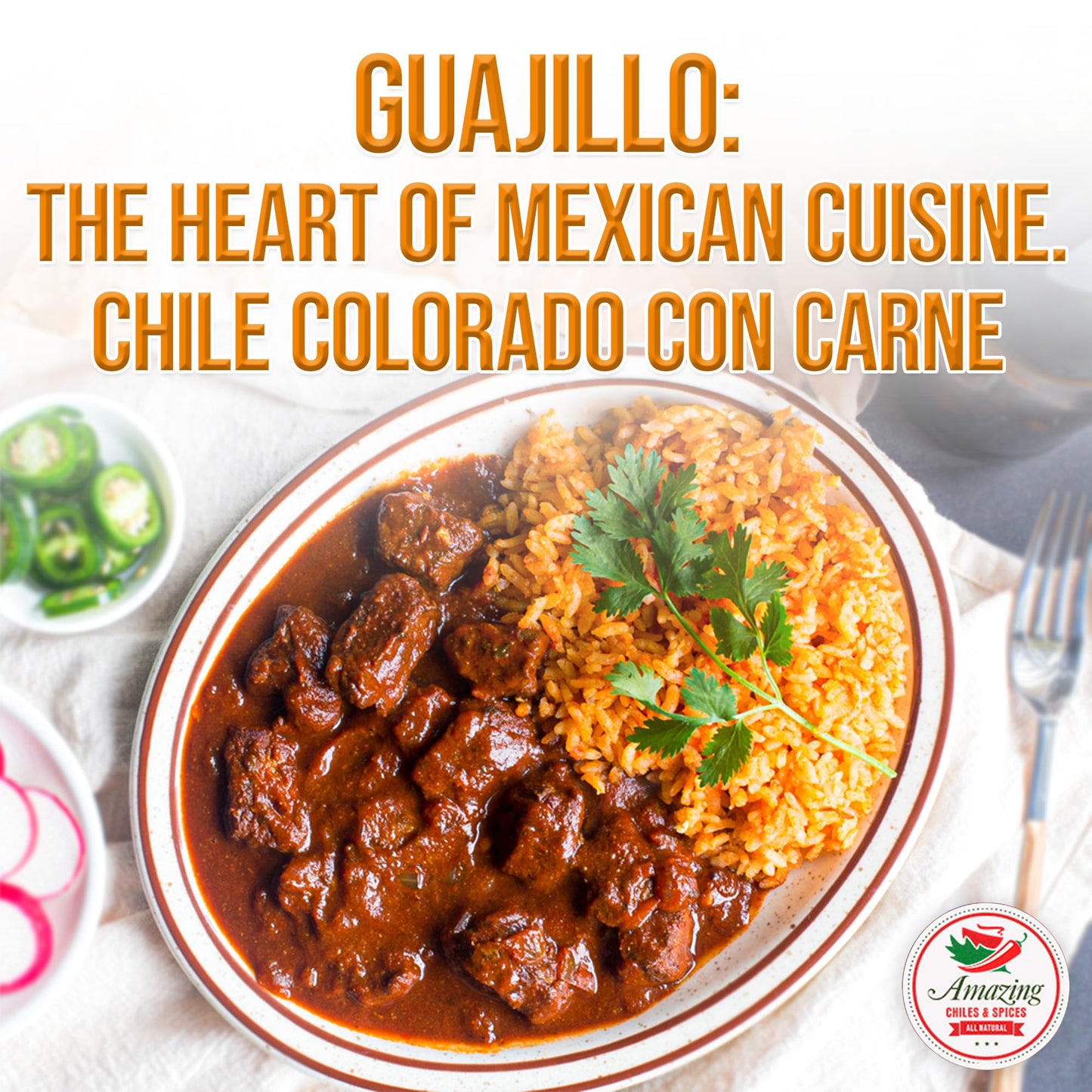 Amazing Chiles & Spices Guajillo Chiles Peppers Dried Whole, Mild to Medium Heat, 5 oz Resealable Bag