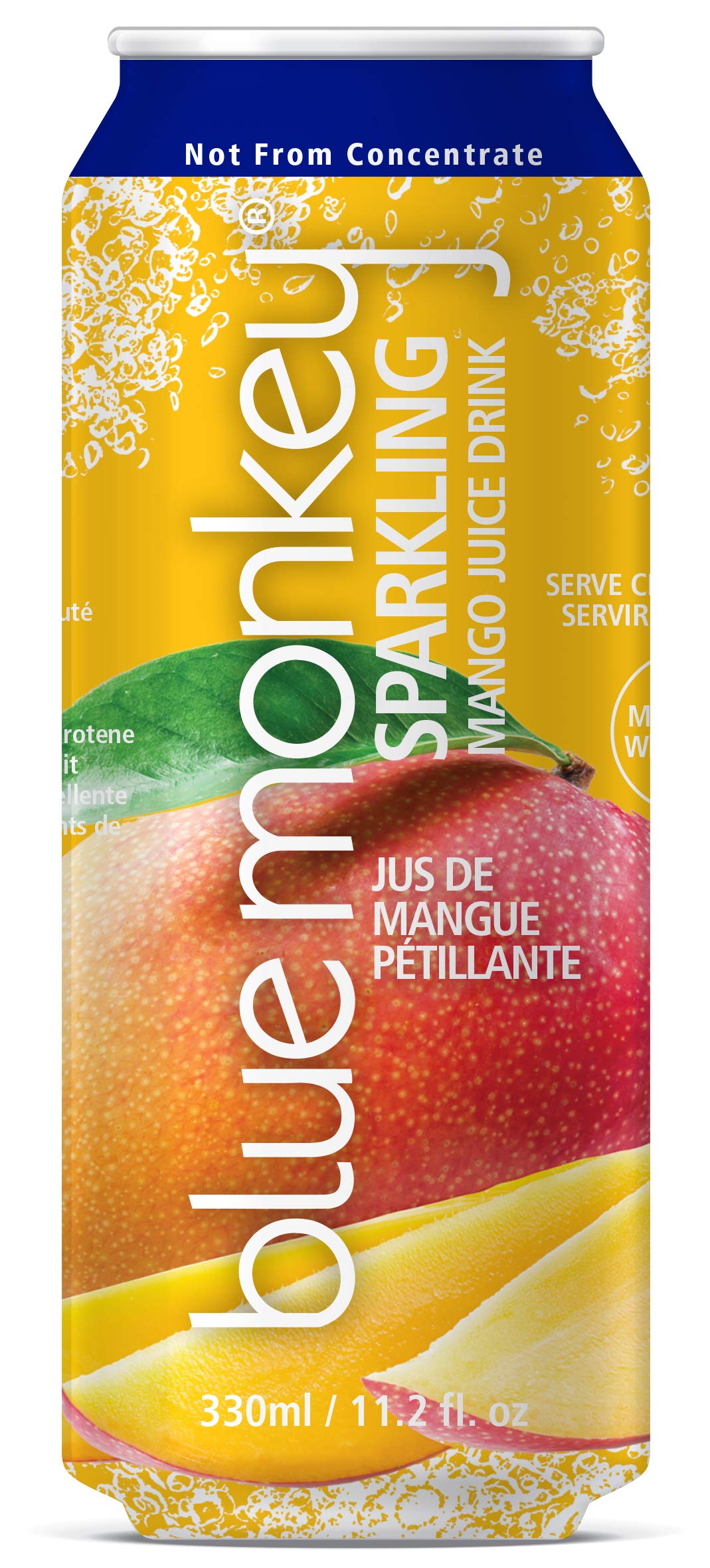 blue monkey Sparkling Juice, 55%, Mango, (Pack of 12)