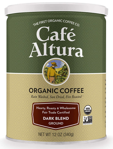 Cafe Altura Ground Organic Coffee, Fair Trade Dark Blend, 12 Ounce (Pack Of 3)