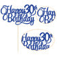 1 Pack Happy 30Th Birthday Cake Topper Blue Glitter Number 30 Thirty Years Old Birthday Cake Pick Decoration For 30Th Birthday C
