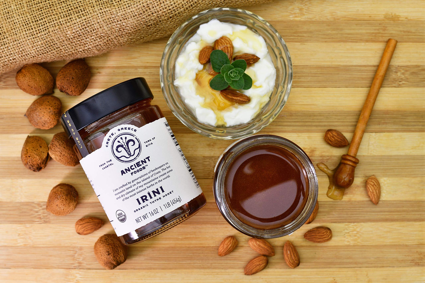 Thyme Honey By Ancient Foods - Organic Honey Raw Unfiltered Authentic Greek Honey From Greece | Organic Thyme Honey | Real Honey