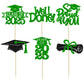 Gyufise Cupcake Toppers, 24 Pcs, Glitter Graduation Congrats Grad 2025, Green, Paper