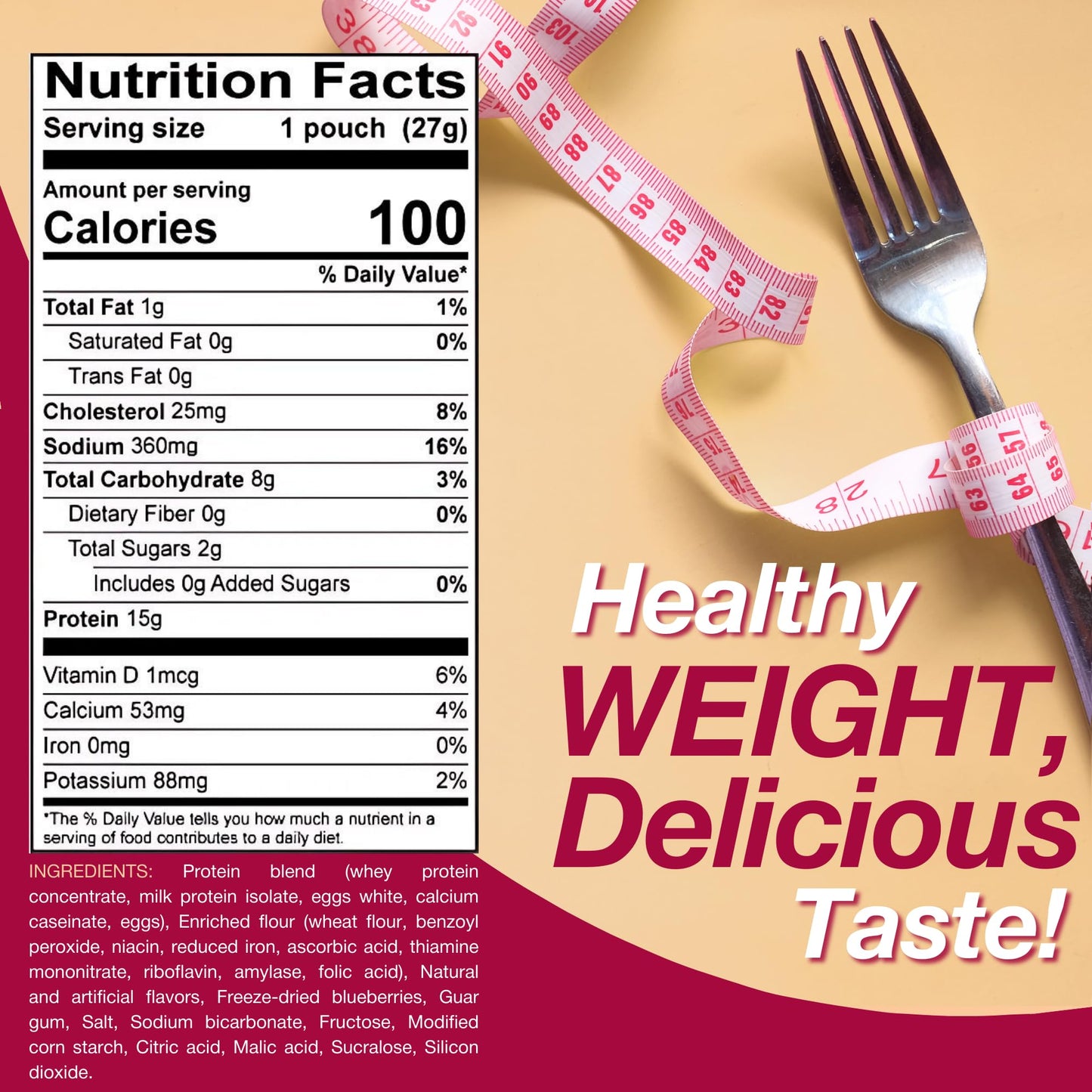 ProtiDiet Blueberry Pancakes 6.7oz 7 pouches