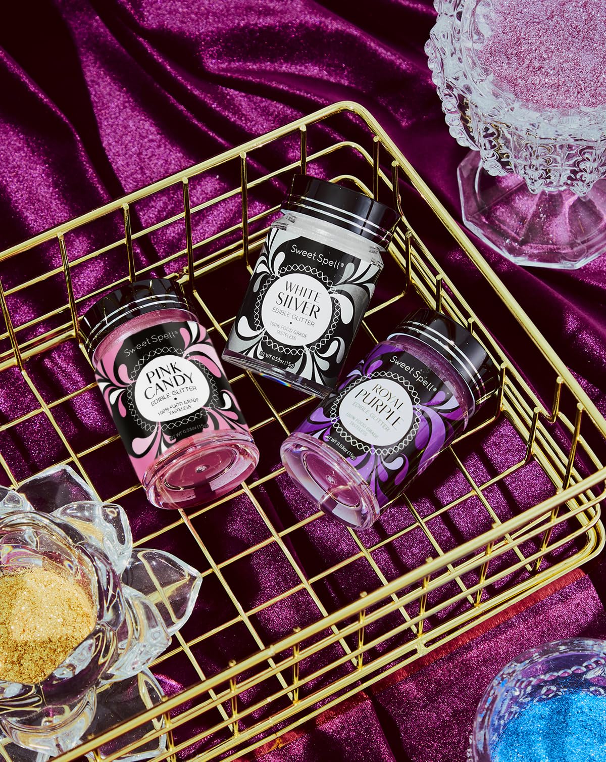 Sweet Spell Edible Glitter (15G) - Shimmer Sparkles For Drinks, Cakes, Cocktails - 100% Edible & Food Grade Glitter, Vegan, Gluten-Free (Pink Candy)