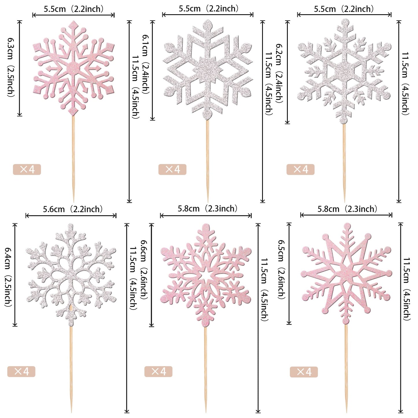 36 Pcs Snowflake Cupcake Toppers Glitter Winter Frozen Theme Cupcake Picks Little Snowflake Cake Decorations For Winter Wonderla