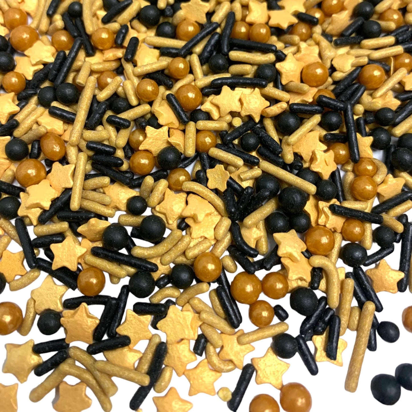 Cool Mom Sprinkles Gold & Black Themed Sprinkles 4 oz. Gluten-Free for Cakes, Cupcakes, Cookies & Desserts