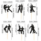 Ercadio 24 Pcs Latin Dance Cupcake Toppers Black Glitter Adulthood Ceremony Dancing Girl Boy Cake Birthday Picks For Dancing Cak