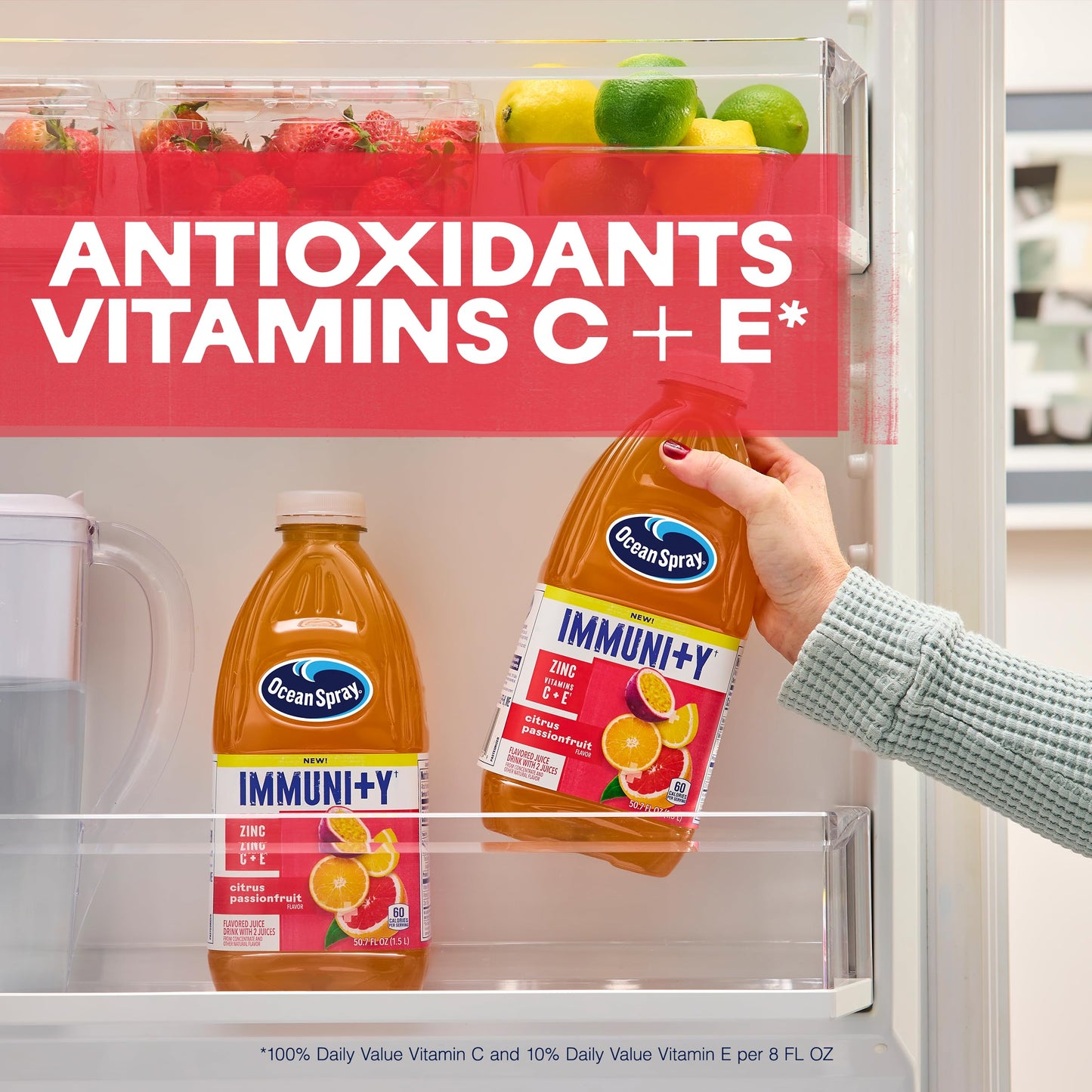 Ocean Spray Immunity Citrus Passionfruit Flavored Juice Drink, 50.7 Fl Oz Bottle (Pack Of 1)