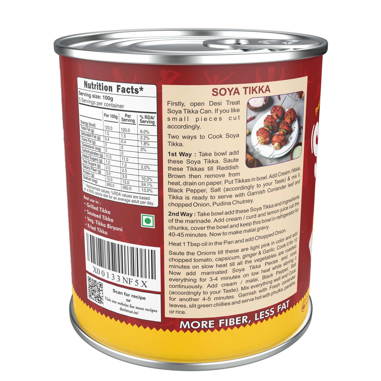 Desi Treat Soya Tikka Punjabi Masala (Ready To Cook), 800G