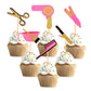 Ercadio Cupcake Toppers, 36 Pack Gold Glitter Haircut Theme, Bridal Shower/Bachelorette Party Decorations, Model NQ-21-053