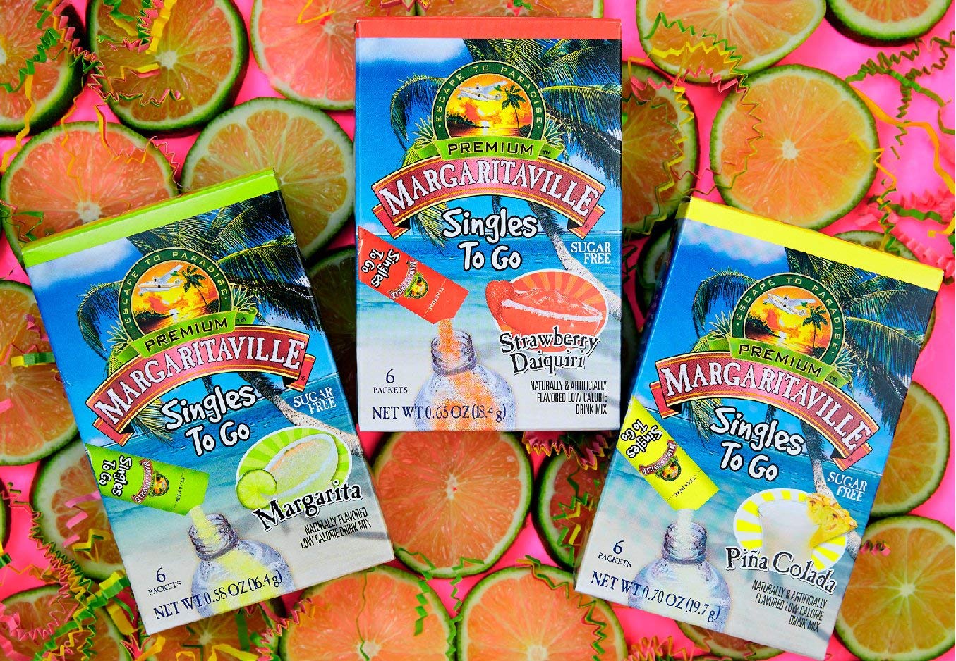 Margaritaville Strawberry Daiquiri Drink Mix, 6 CT, Pack of 2, Easy to Use, Perfect for On-the-Go