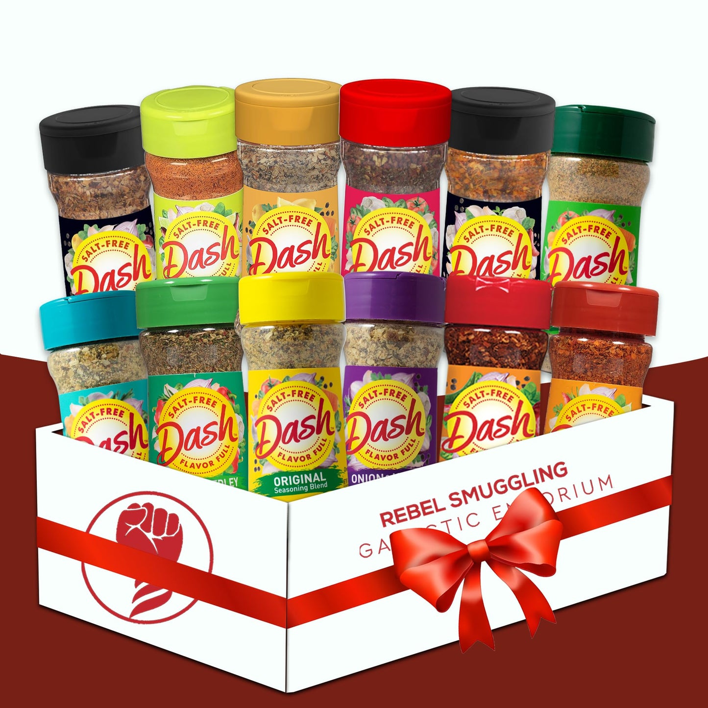 Seasoning Salt Free Variety 12 Pack Care Package Gift Basket By Rebel Smuggling Galactic Emporium. 1 Bottle Each Of 12 Different Flavors.
