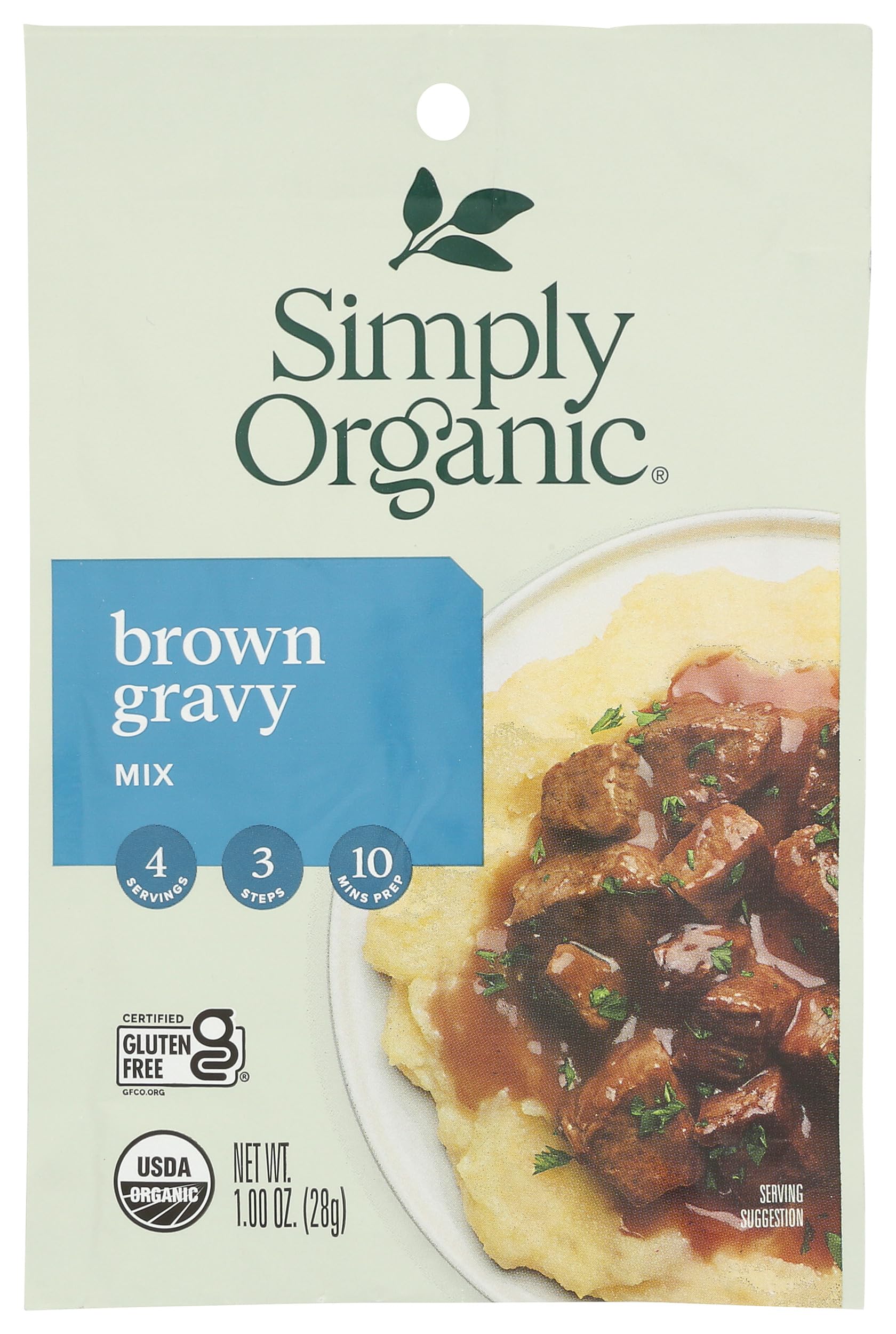 Simply Organic Brown Gravy Mix, Certified Organic, Gluten-Free | 1 oz | Pack of 3