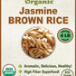 Organic Brown Jasmine Rice from Thailand - Whole Grain Vegan Natural Healthy Superfood Gluten-free - 4 LB