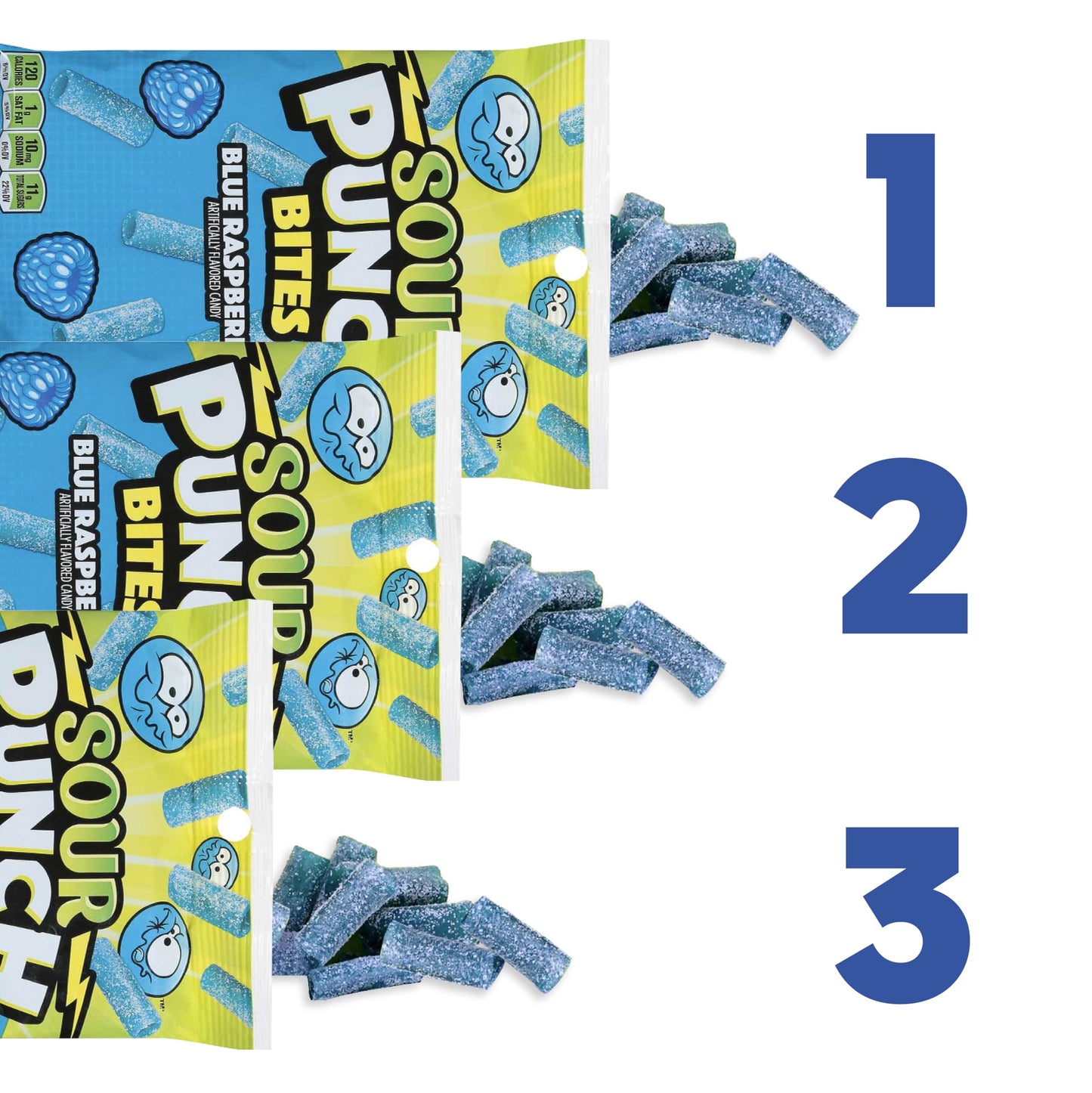 Sour Punch Raspberry Candy, 5 Oz - Chewy, Mouthwatering Raspberry-Flavored Sour Candy - Fat-Free, Low Sodium Treat For Kids & Ad