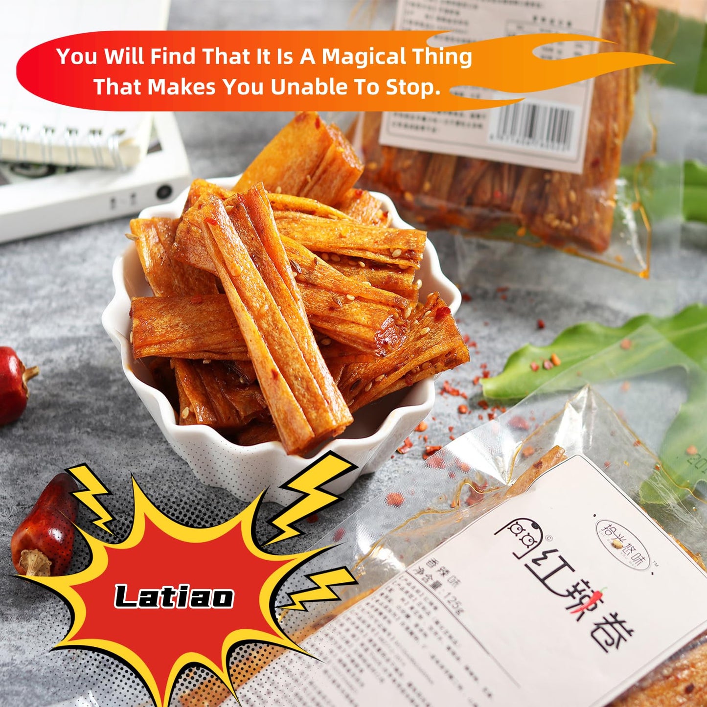 Latiao Gift Pack Spicy Gluten Chinese Speciality Leisure Food Vegan Food Made From Wheat Flour Chilli Spices High Chilli Noodles