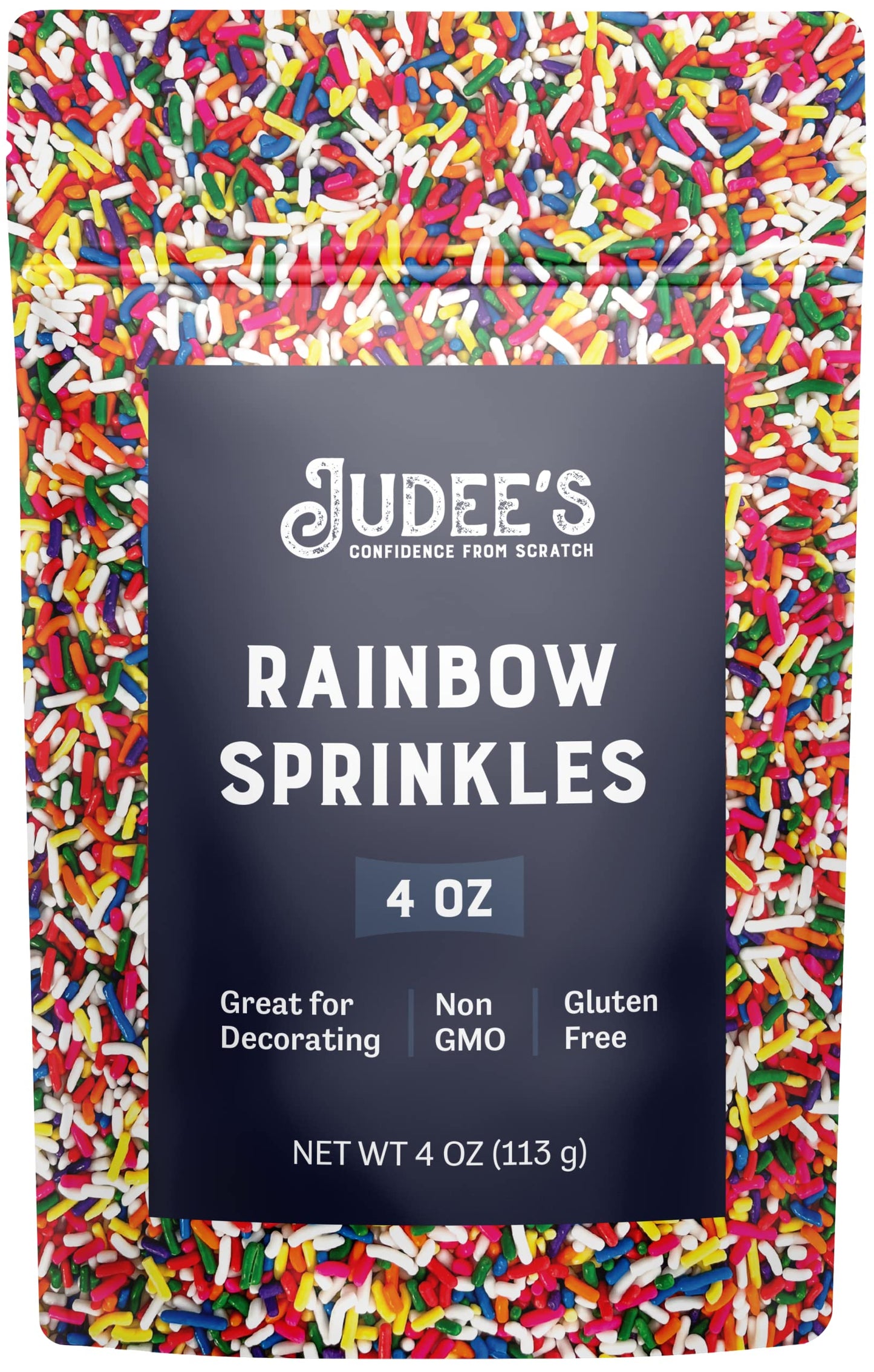 Judee'S Rainbow Sprinkles 4 Oz - Gluten-Free And Nut-Free - Brighten Up Your Baked Goods - Great For Cookie And Cake Decoration