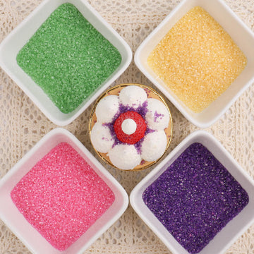 Sanding Sugar Sprinkles For Cake Decorating, 4 Colors Purple Green Yellow Pink Decorating Sparkling Coarse Sugar Crystals Sprink
