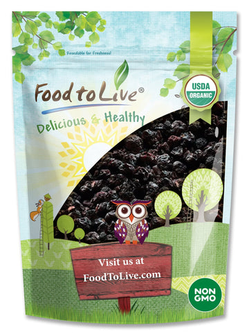 Food to Live Organic Bing Cherries, 5 Pounds California Sun-Dried Sour, Non-GMO, Pitted, Tart, Unsweetened, Unsulfured, Non-Infu
