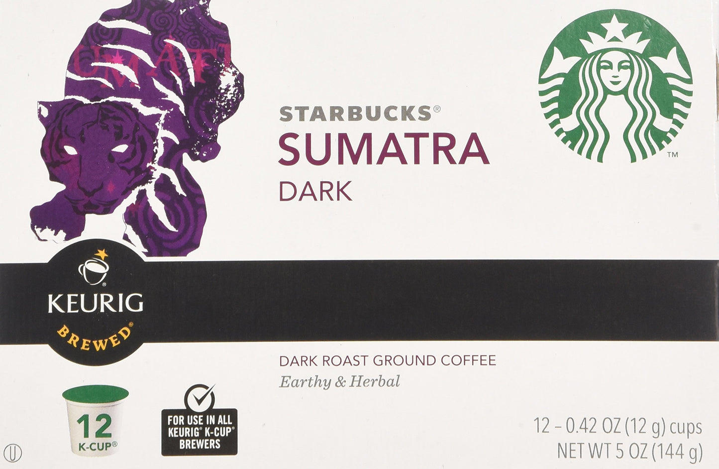 Starbucks K-Cup Pods, Sumatra Coffee, 24 Count (Pack of 2)