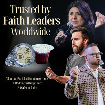 PACK IT HUB Communion Cups and Wafer Set - Box of 100 - Made with Concord G  Juice - Transparent