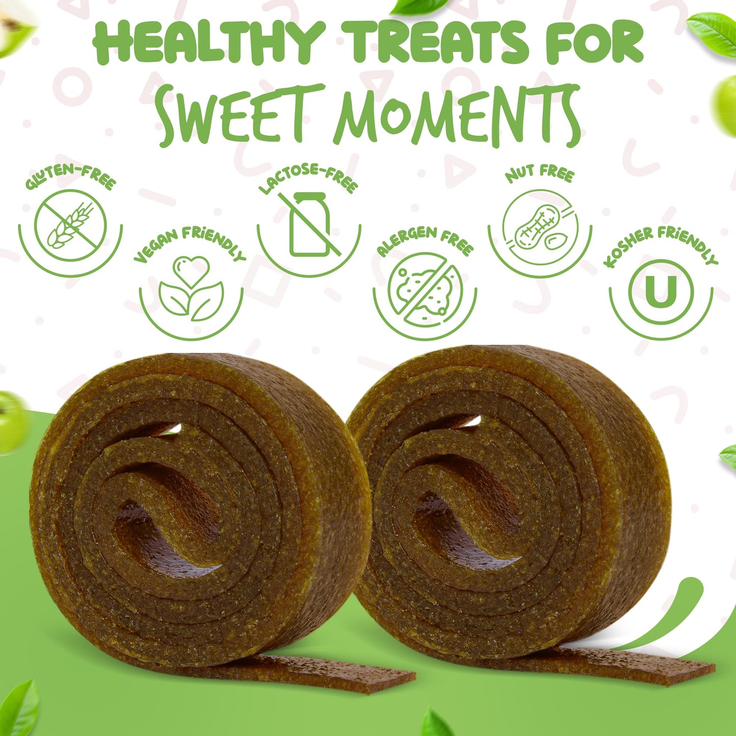 Essence 97 Fruit Roll Ups - Vegan Non-GMO Natural Apple Fruit Strips, 16 Count