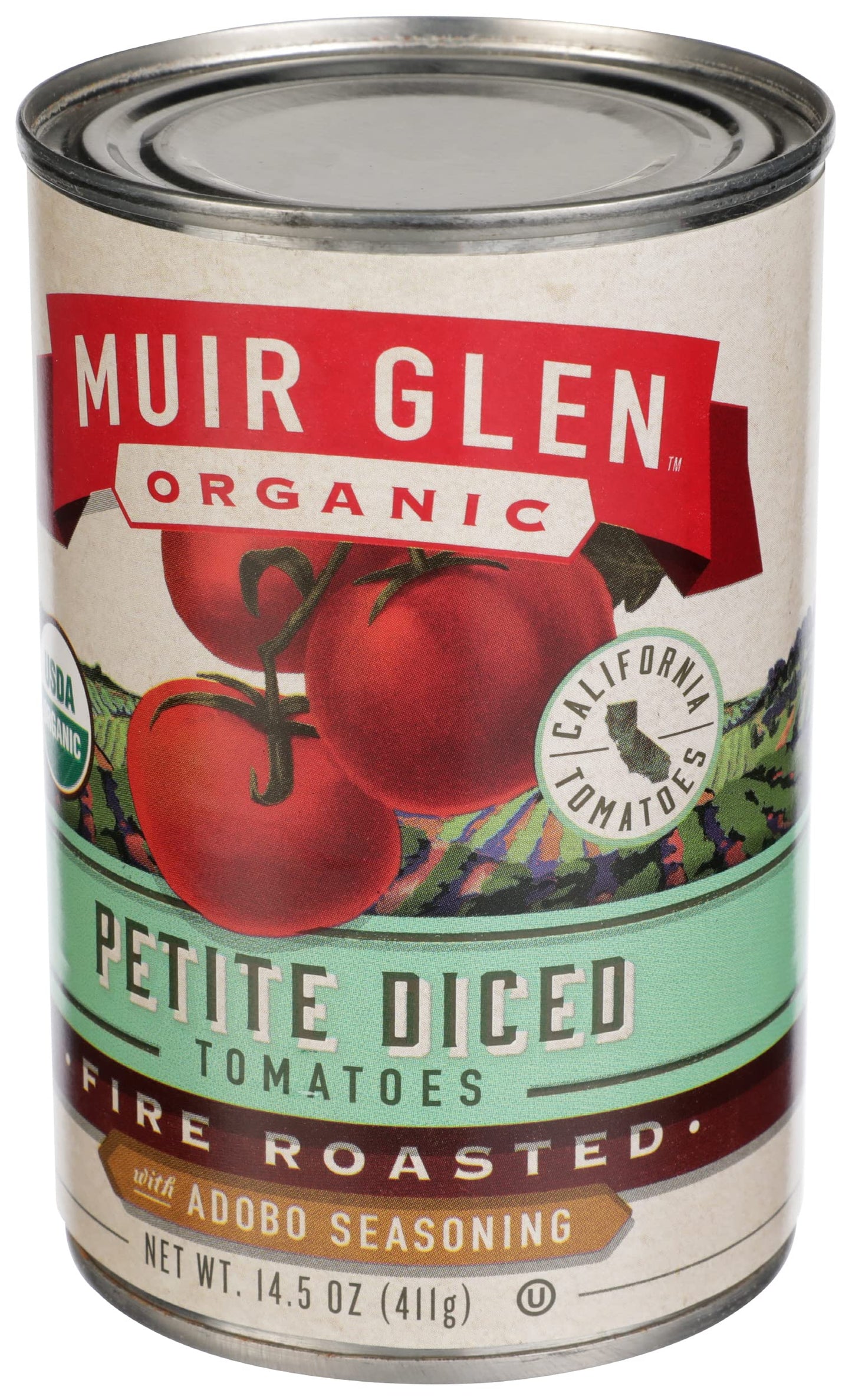 Muir Glen Adobo Diced Roasted  Tomato, 14.5  Oz