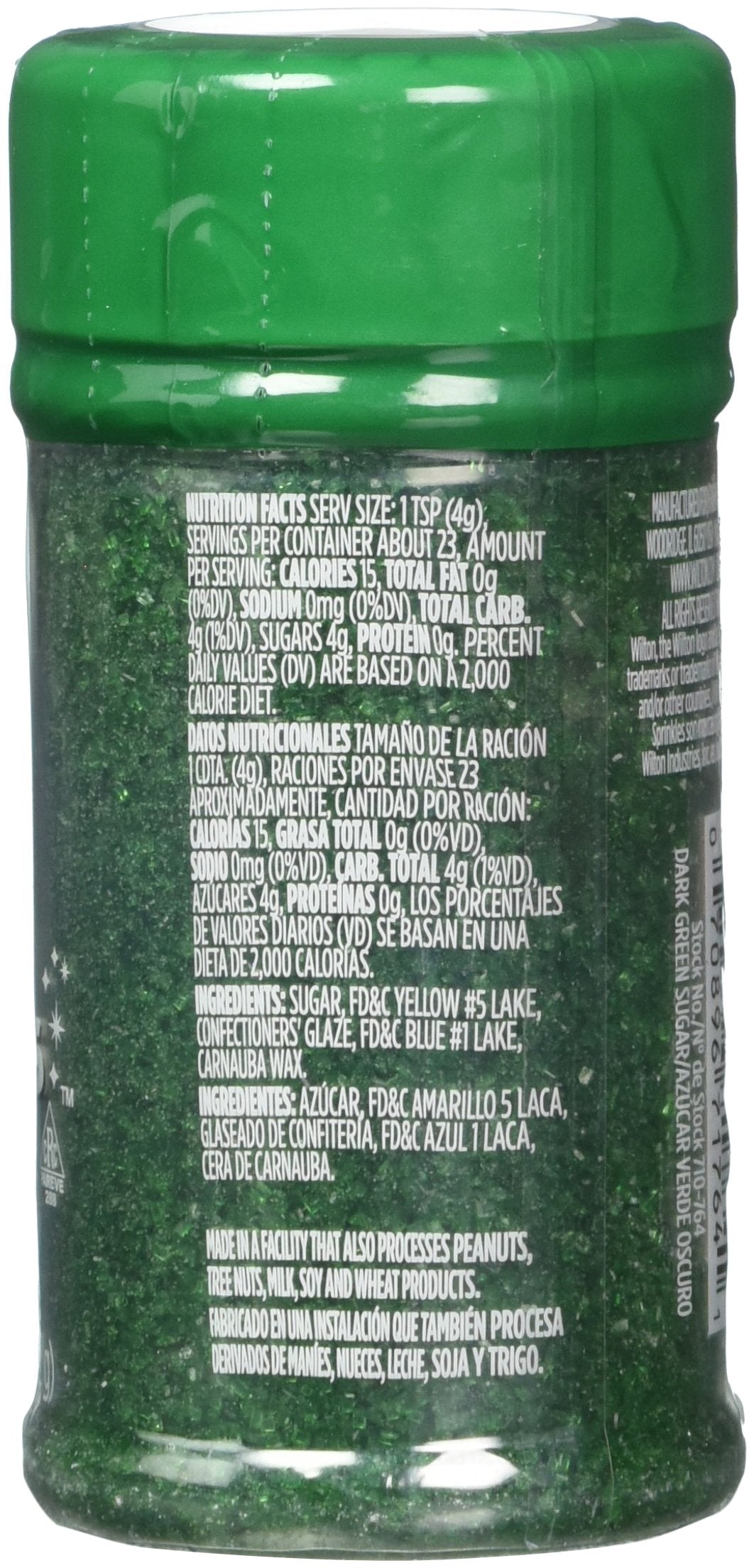 Wilton Sugar Sprinkles, 3.25 oz, Dark Green, Model 710-764, Plastic
