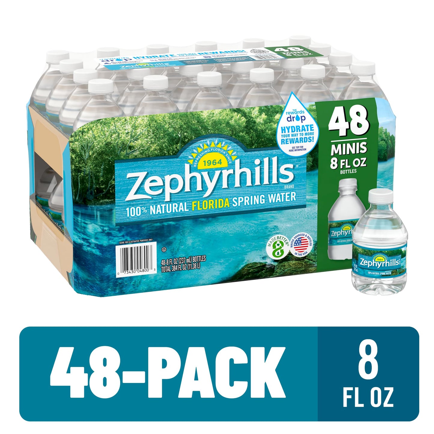 Zephyrhills Spring Water Case Bundles (8 Oz. Case Of 48-3 Cases)