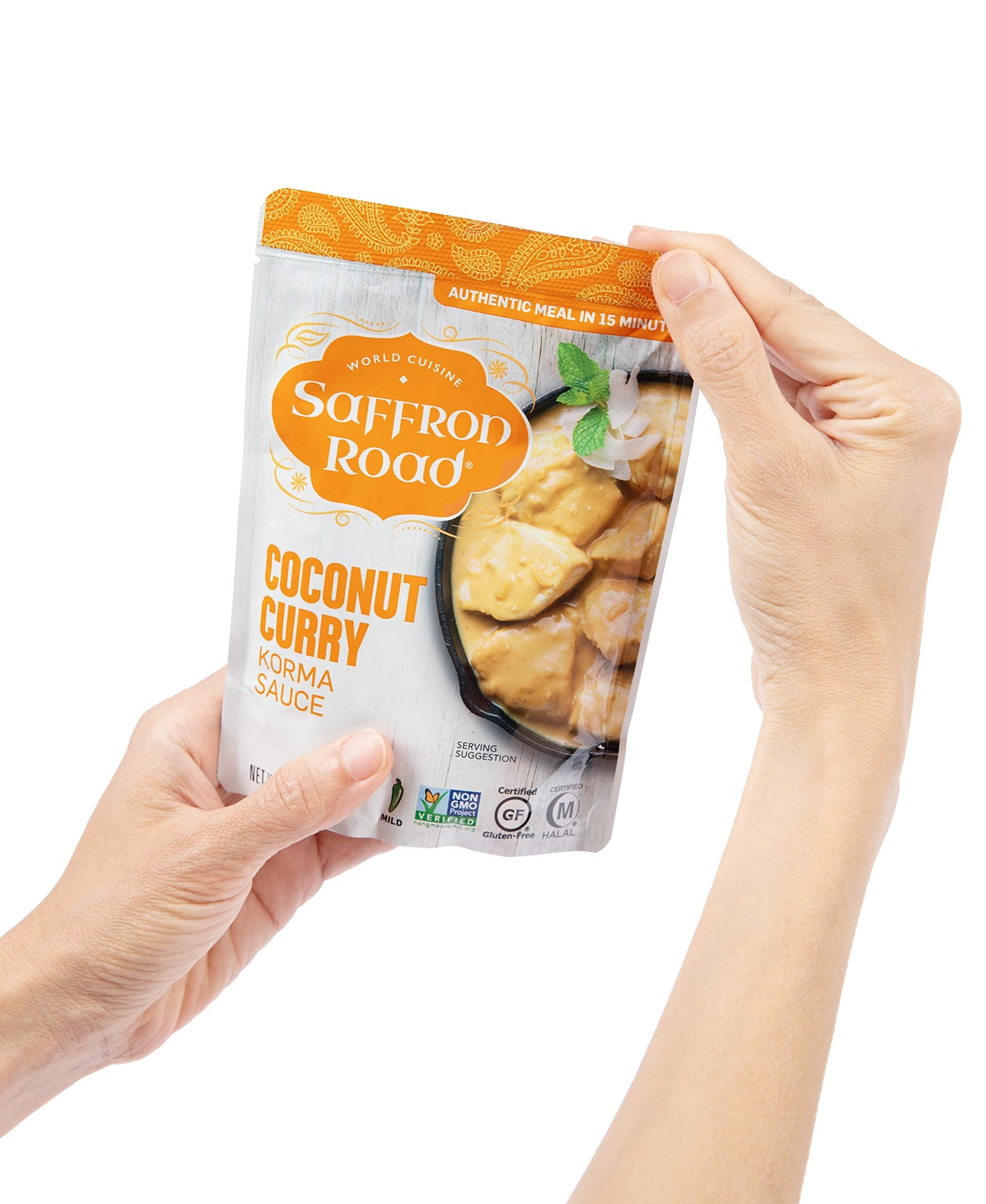 Saffron Road Coconut Curry Simmer Sauce – Indian Curry Sauce, Stir Fry & Marinade, No Artificial Flavors, Colors, Or Preservatives, Non-Gmo, Gluten-Free, Halal, Kosher, Vegetarian (7 Oz, Pack Of 4)