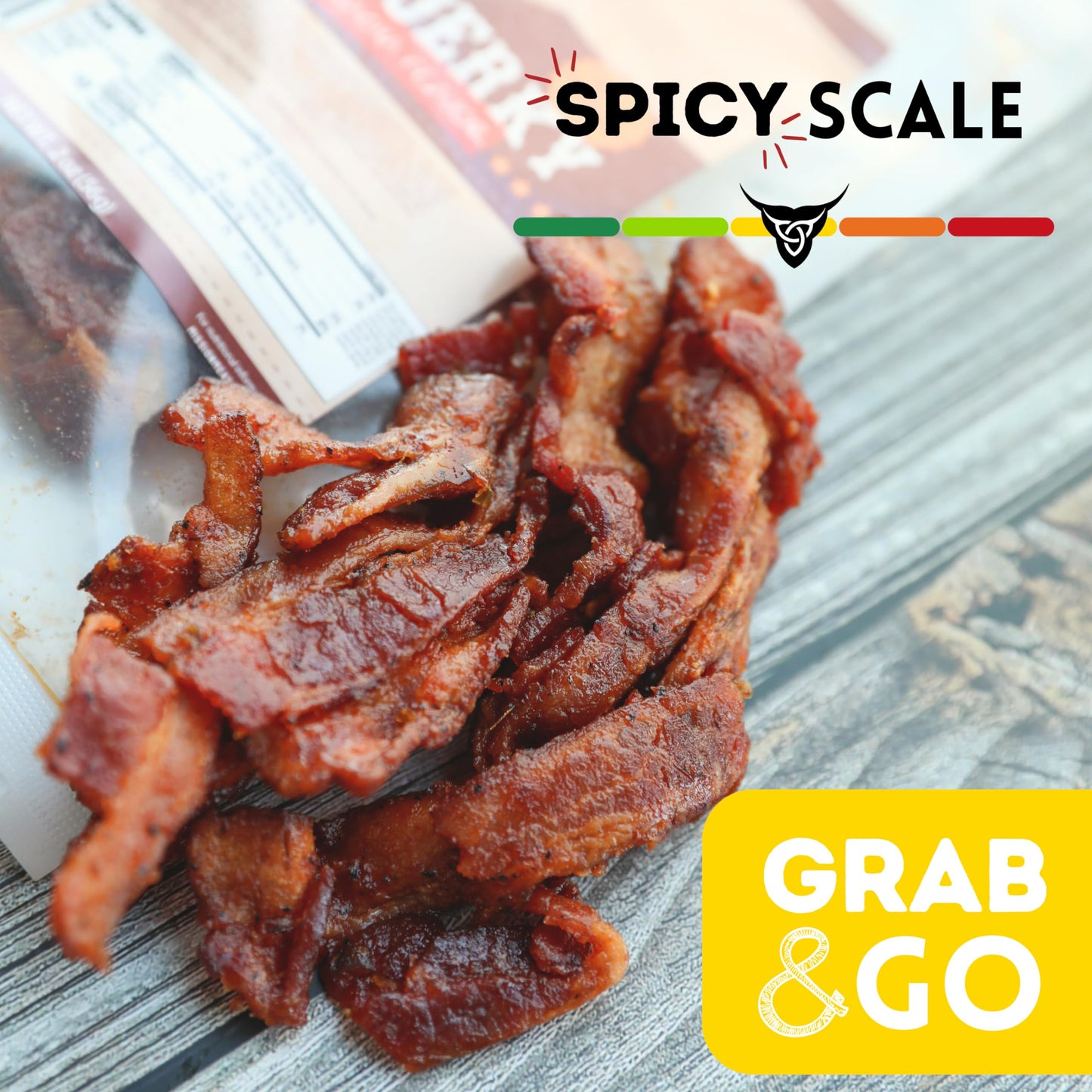 Mission Meats Candied Sriracha Bacon Jerky, Small Batch Snack, 2oz Bags, Pack of 3